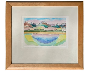 Maine Art, Maine Watercolor, Framed Watercolor, MDI, Acadia National Park,