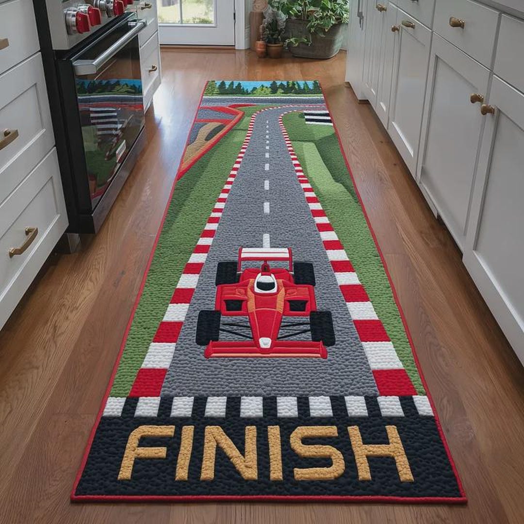 Hand Tufted Race Track Runner Rug – Kids Car Road Area Carpet, Formula ...