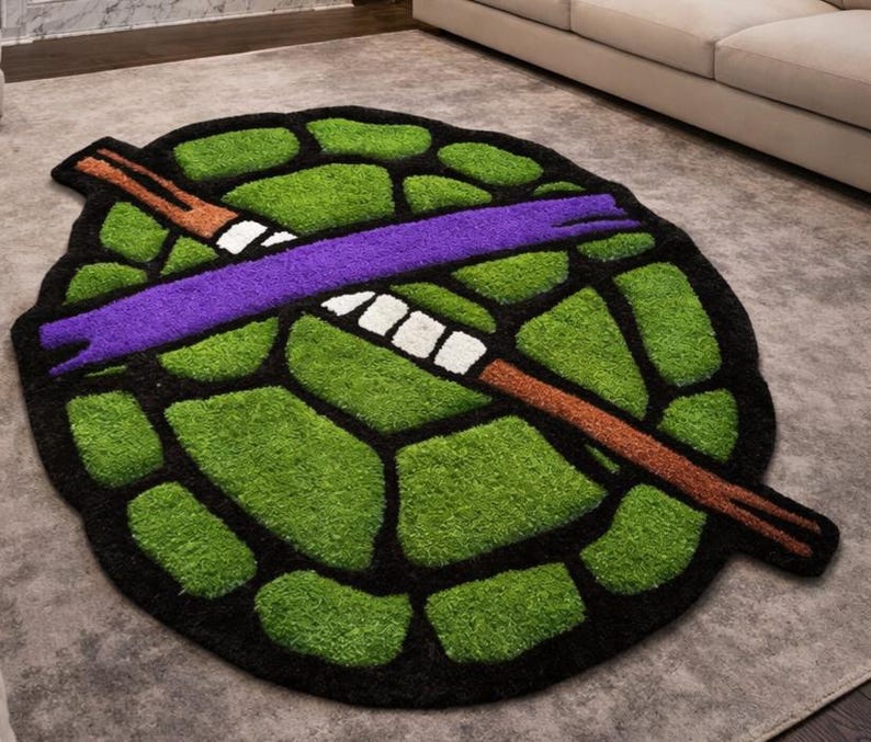 Hand Tufted Turtle Shell Rug – Cartoon Inspired Irregular Shape Area ...