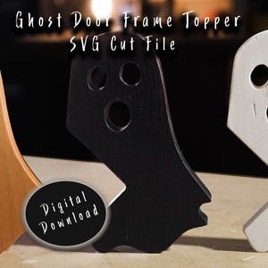 Spökdörrkarmstoppare SVG – Halloween CNC- och laserskuren trädekorfil