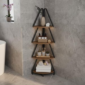 4 Tier Corner Shelf Stand, Tree Corner Shelf, Narrow Plant Stand, Kitchen corner stand and Storage, Tall Corner Display Shelf