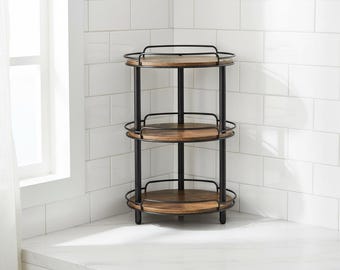 Wooden Lazy Susan Turntable Organizer, 3 Tier Spice Rack for Cabinet, Countertop, Pantry & Bathroom Storage 12.2''