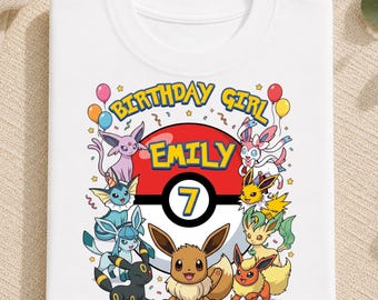 Personalized Pika Pika Birthday Shirt, Poke Party Theme, Birthday Boy Squad Shirts,Poke Birthday Shirt, Monster Cartoon Movie Pika Shirt