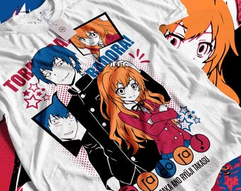 Camisa Toradora Anime, Taiga Aisaka & Ryuuji Takasu, Camiseta Kawaii Anime, Lindo Regalo Manga Romántico, Camiseta Gráfica Otaku Unisex, Camisa Toradora