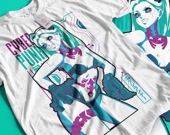 Cyberpunk Edgerunners T-shirt, Edge runners DAVID & LUCY neon shirt, Cyberpunk Edgerunners Rebecca, Cyberpunk Shirt, Cyberpunk Edgerunner 01