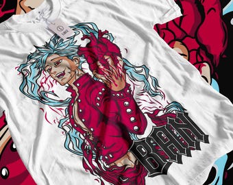Seven Deadly Sins Anime T-Shirt, Meliodas Ban Escanor Manga Tee