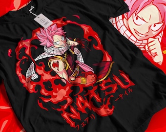 Fairy Tail Natsu Dragneel Shirt, Gray Fullbuster, Gajeel Redfox ,Fairy Tail Guild,Happy, Iron Dragon Slayer, Dragon Slayers, Anime T-Shirt