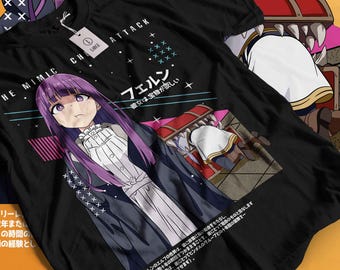 Frieren Anime T-Shirt, Vintage Manga Comic Tee, Otaku Streetwear