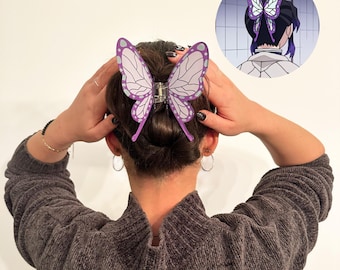 Shinobu Schmetterling Haarkralle Clip | Demon Slayer Anime Inspiriert | Lässiges Cosplay