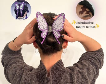 Shinobu Schmetterling Haarkralle Clip | Demon Slayer Anime Inspiriert | Lässiges Cosplay