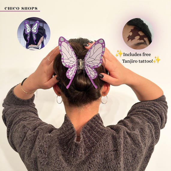 Shinobu Butterfly Hair Claw Clip | Demon Slayer Anime Inspired | Casual Cosplay