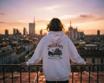 Felpa con l'illustrazione del Duomo di Milano | Souvenir di viaggio di Milano, Italia
