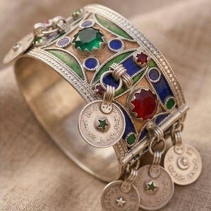 Moroccan Cuff Bracelet, Amazigh Jewelry for Women, Handmade Boho Style