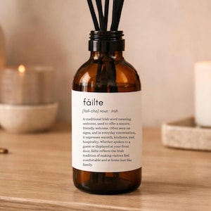 Irish welcome Fáilte  dictionary Definition | Reed diffuser | Hand-Poured vegan friendly | Scented Gift