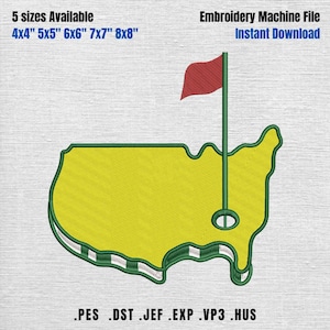 Golf Masters Machine Embroidery Design, Sport Golf Clubs Embroidery, Golf Ball Digital Embroidery Pattern, 5 SIZES