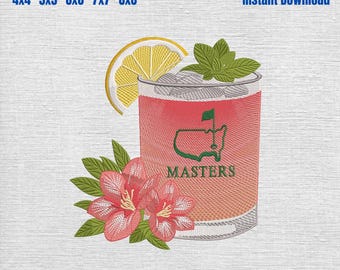 Golf Cocktail Embroidery Design, Specialty Drink Machine File (Instant Download)