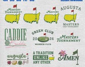 Golf Masters Machine Embroidery Bundle, Set of 10 Golf Clubs Embroidery Designs, Golf Ball Digital Embroidery Pattern, 5 SIZES