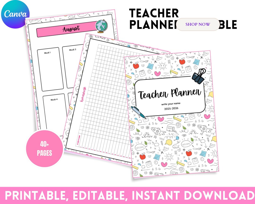 Editable Weekly Lesson Plan Template for Teachers, Simple Teacher ...