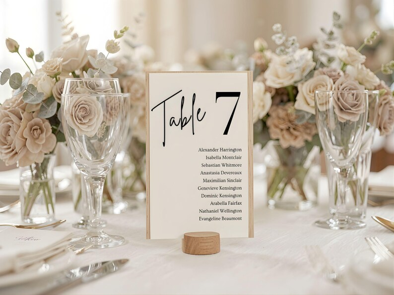 Editable Minimalist Wedding Seating Chart With Table Numbers Template ...