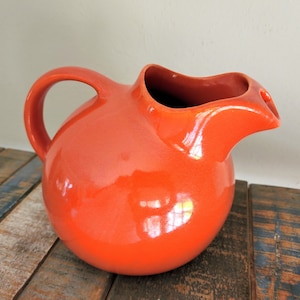 Orange Ball Water Pitcher - Pottery - Jug with Ice Lip