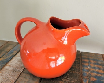 Orange Ball Water Pitcher - Pottery - Jug with Ice Lip