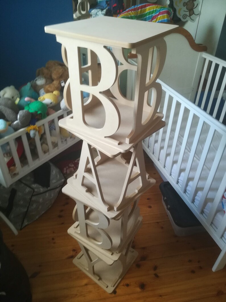 Price PER Cube Large Wooden Cubes Hollow BABY Birthday Wedding MDF Various Sizes Painted