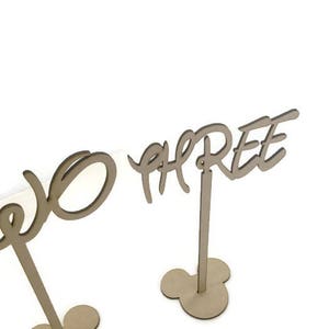 MDF Wooden Wedding, Party Standing Table Numbers, Disney Font image 2