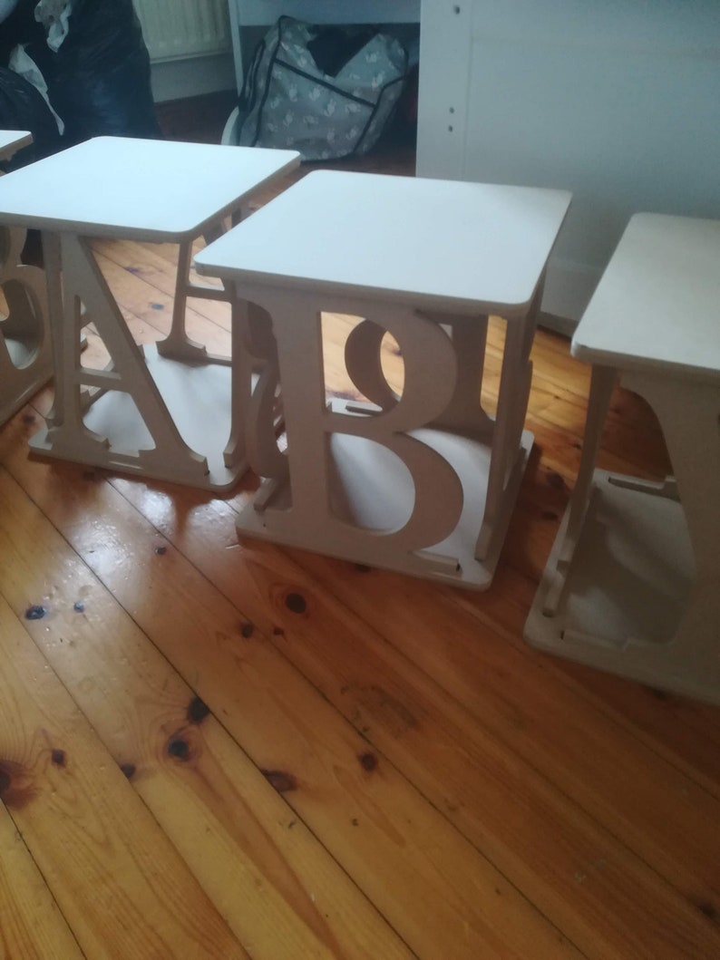 Price PER Cube Large Wooden Cubes Hollow BABY Birthday Wedding MDF Various Sizes Painted