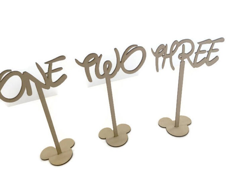 MDF Wooden Wedding, Party Standing Table Numbers, Disney Font image 5