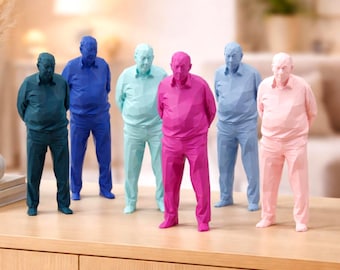 Umarel Low-Poly – 3D-geprint miniatuurbeeldje van een oudere man | Ironisch modern decoratief beeldje voor in huis | Cadeau-idee voor een pensionering
