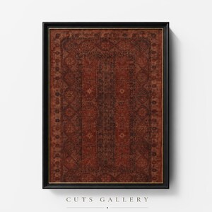 Vintage Persian Rug Wall Art, Antique Kilim Textile Print, Boho Printable Decor