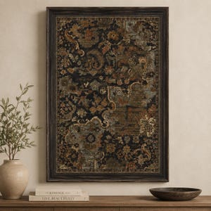 Antique Textile Wall Art, Old World Decor, Vintage Floral Print, Heritage Printable Art image 7