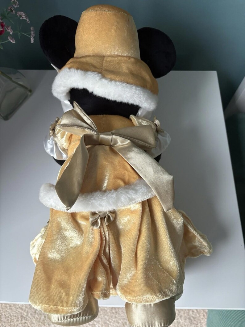 Peluche vintage de Minnie Mouse de Disney, estilo victoriano navideño, 40 cm de alto. imagen 4