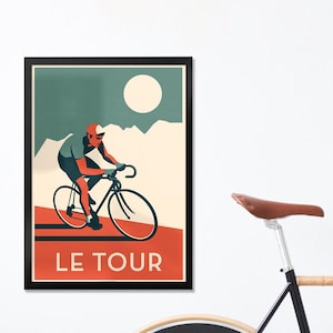 Tour De France minimalist bike print cycling art