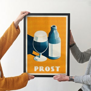 Prost &#39;Cheers&#39; German Beer Art Print, A4 A2 A3 A1