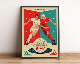 World Cup 2026 England vs Norway Quarter Finals Match Art Print A3 A2