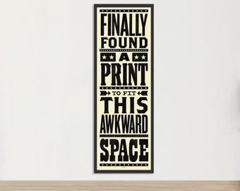 Impression d'art murale galerie typographique encadrée : portrait drôle et maladroit, 12 x 36