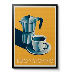 Buongiorno 'Good Morning' Italian Espresso Coffee Print, Art Print, A2 A3 A1 A4