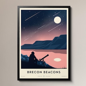 Brecon Beacons Wales National Park Print, Travel Poster A3 A2