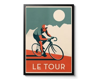 Impression d'art cycliste minimaliste du Tour de France