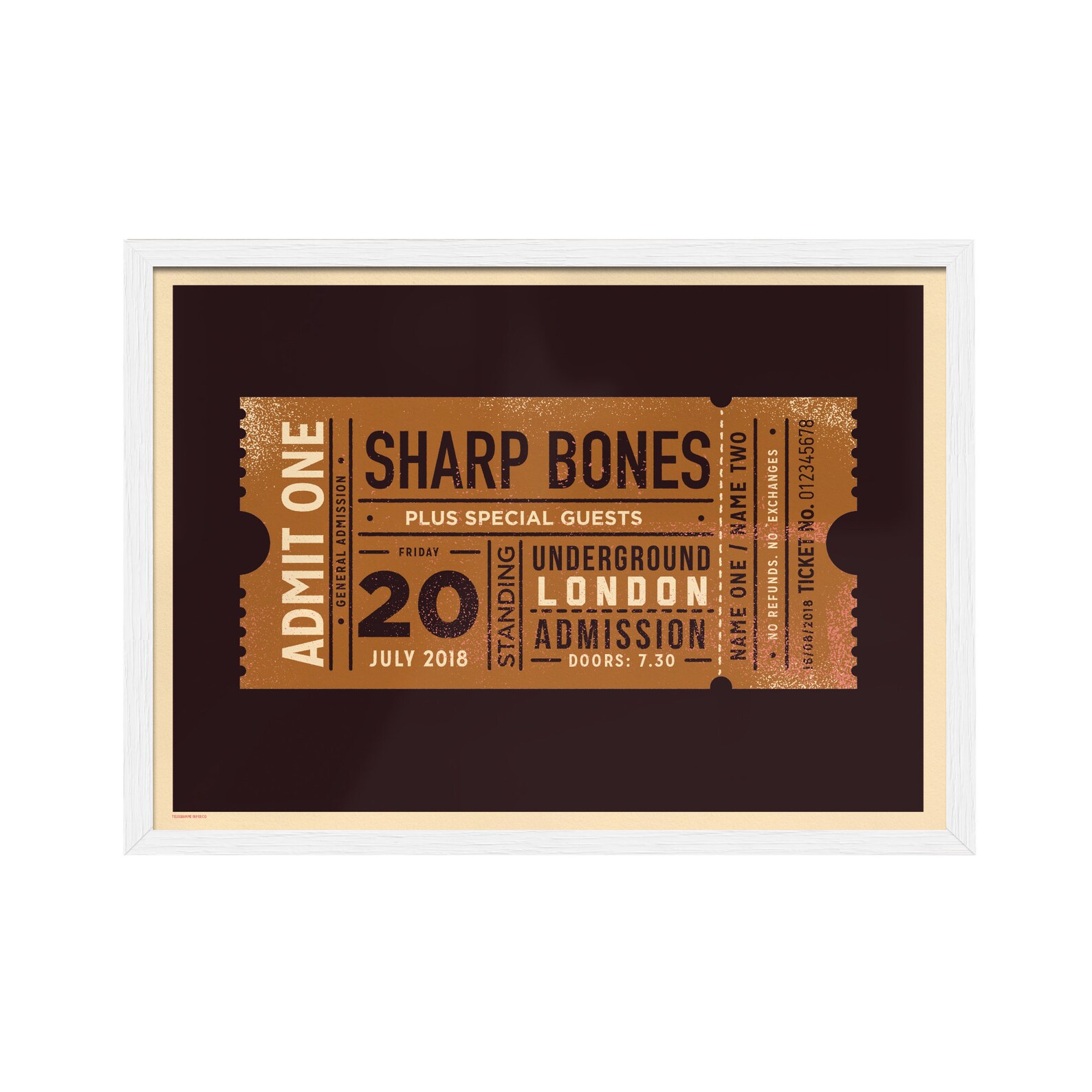 Gig Ticket Event Ticket Personalised Print Customised A3 A2 Size - Etsy