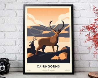 Impression du parc national des Cairngorms au Royaume-Uni, affiche de voyage, impression d'art, A3 A2