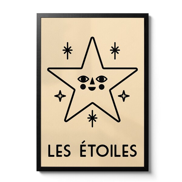 Les Étoiles Französische Sterne Kinderzimmer Giclée-Druck