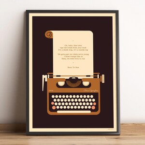 Impresión artística personalizada de máquina de escribir, tipografía, poema, letra, papel, aniversario, boda, nuevo hogar, regalo para recién nacido, tamaño A3, A2