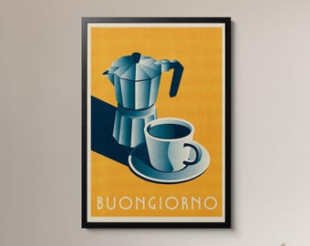 Impression d'art Buongiorno Italian Espresso : cadeau pour amateur de café