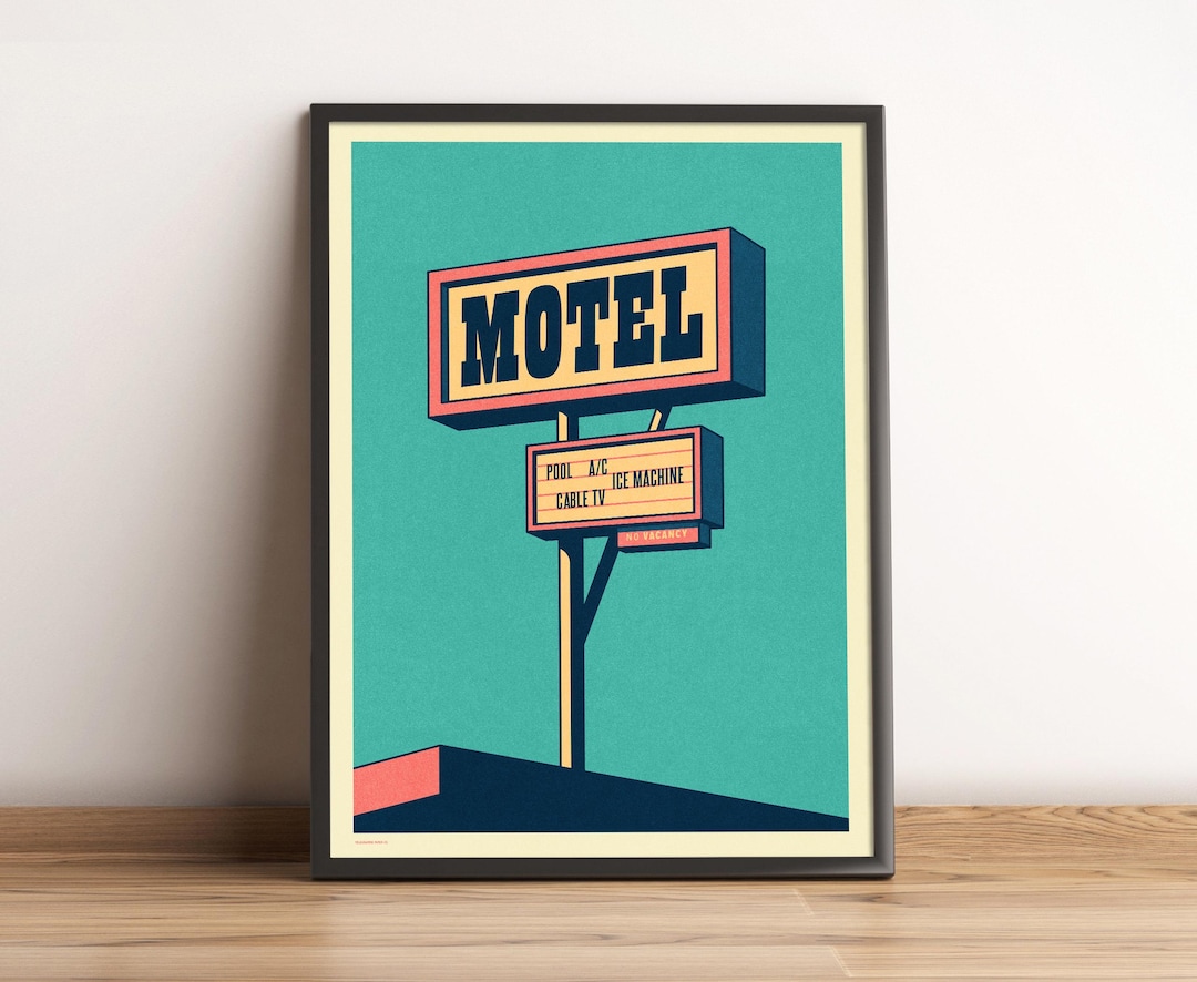 Motel Americana Sign Retro Vintage Roadside Hotel Sign Pool Signage Mid ...