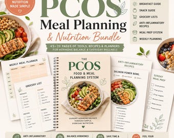PCOS Meal Planning Bundle | Anti-Inflammatory Diet, Meal Prep System (Digital Download)