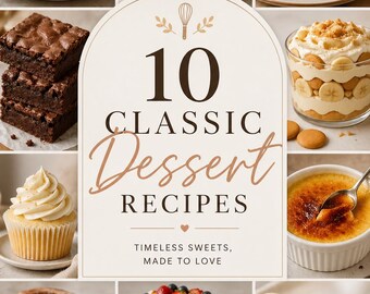 Classic Dessert Recipes Cookbook | 10 Timeless Baking Techniques (Digital Download)