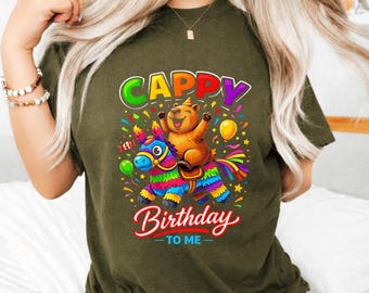 Capybara Birthday Girl Boys Capybara Animal Lovers Bow Party PNG: Cute Capybara Birthday png Kawaii Rodent Clipart (Digital Download)