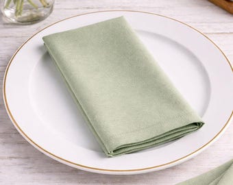 Sage Green Cloth Napkins • Triangle Fold Dinner Napkins • Reusable Cotton Table Napkin